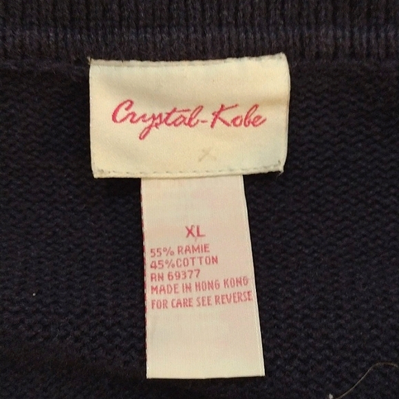 Women's Vintage Crystal Kobe Christmas Button Up Cardigan XL - Picture 6 of 8